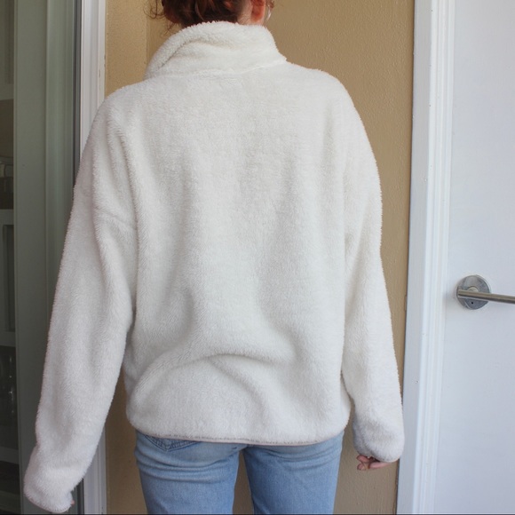Aerie Fuzzy Quarter Zip Sweatshirt - Picture 2 of 4